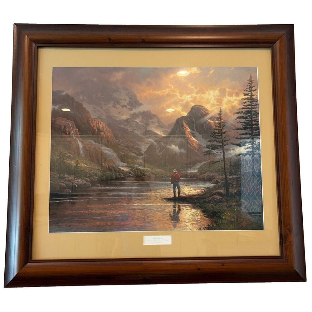 THOMAS KINKADE - ALMOST HEAVEN 24" X 30" S/N HAND EMBELLISHED CANVAS w/COA
